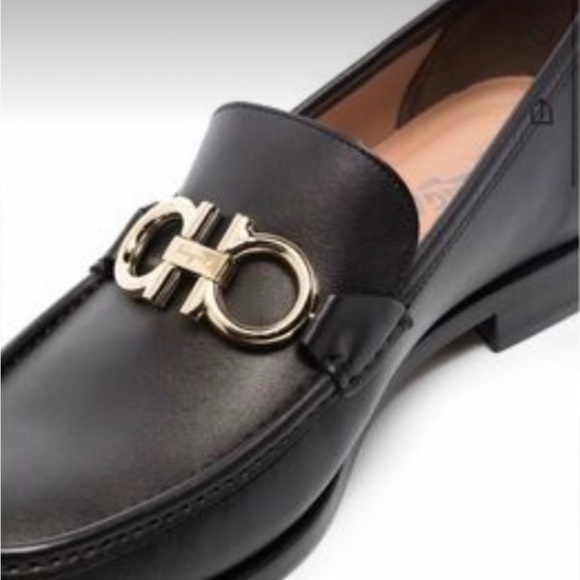 COPY - COPY - Men's Black Loafers with Gold Accent - Picture 1 of 3